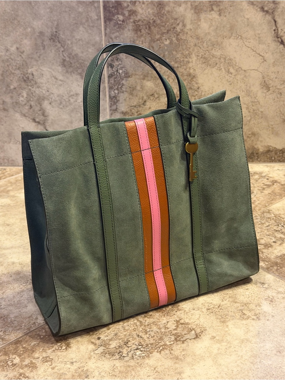 💚FOSSIL Suede Carmen Tote💚